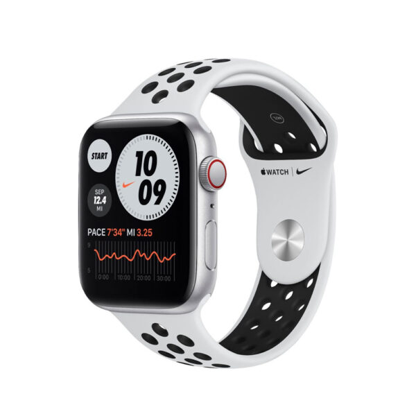 apple-watch-se-nike-band-silver ساعت هوشمند اپل واچ سری SE مدل 44mm Aluminum Cases with Nike Sport Band - Image 1